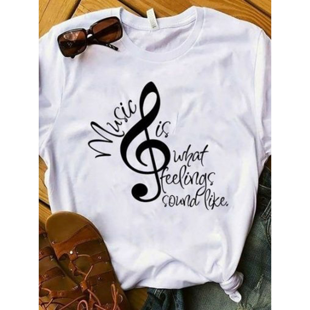 Summer Sheet Music Short Sleeve T-Shirt