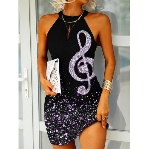 Treble Clef Classy Glitter Slim Fit Mini Dress