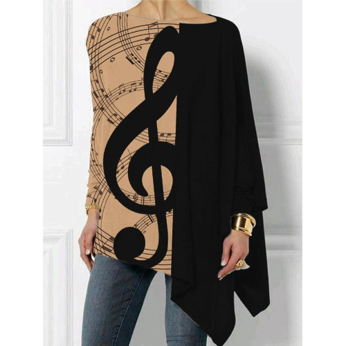 Treble Clef & Sheet Music Inspired Bat Sleeve T Shirt