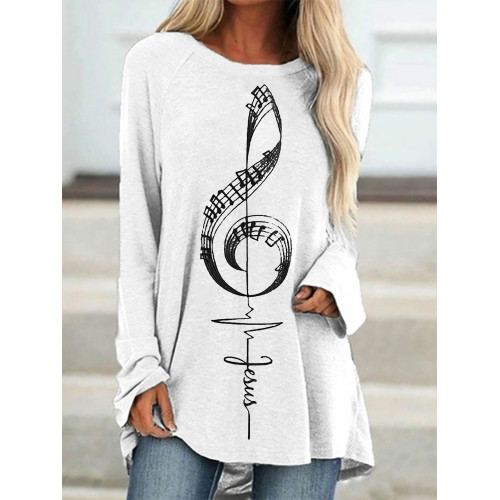 Treble Note Jesus Cross A Line T Shirt