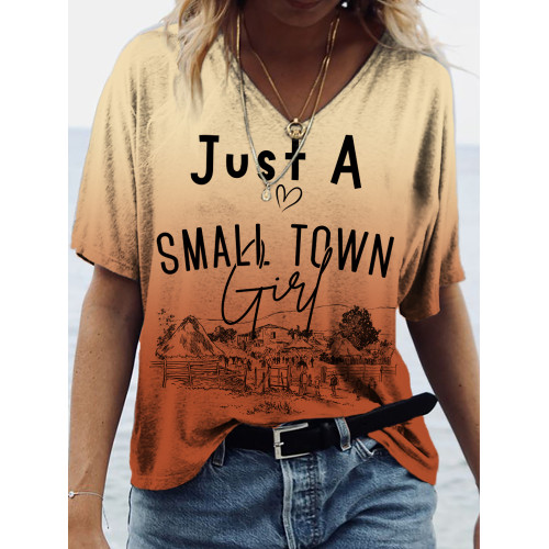 Vintage Western Just A Small Town Girl Gradient T Shirt