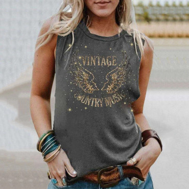 Western Vintage Print Tank Top