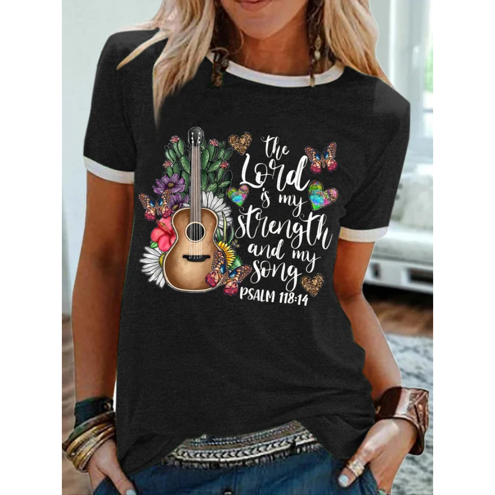 Women's The Lord Is My Strength And My Song Psalm 118:14 T-Shirt