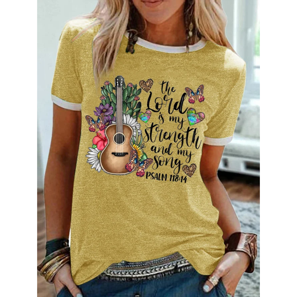 Women's The Lord Is My Strength And My Song Psalm 118:14 T-Shirt