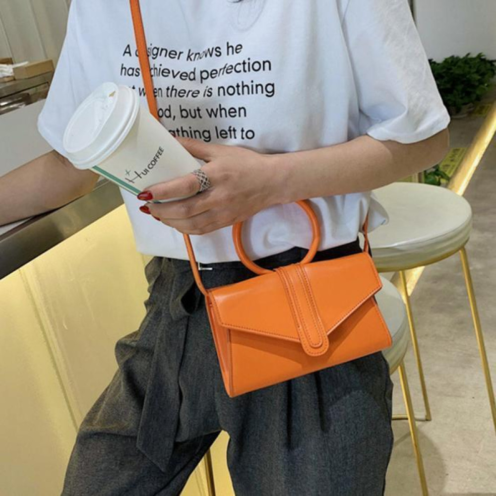 Fashion Simple Solid Messenger Handbag