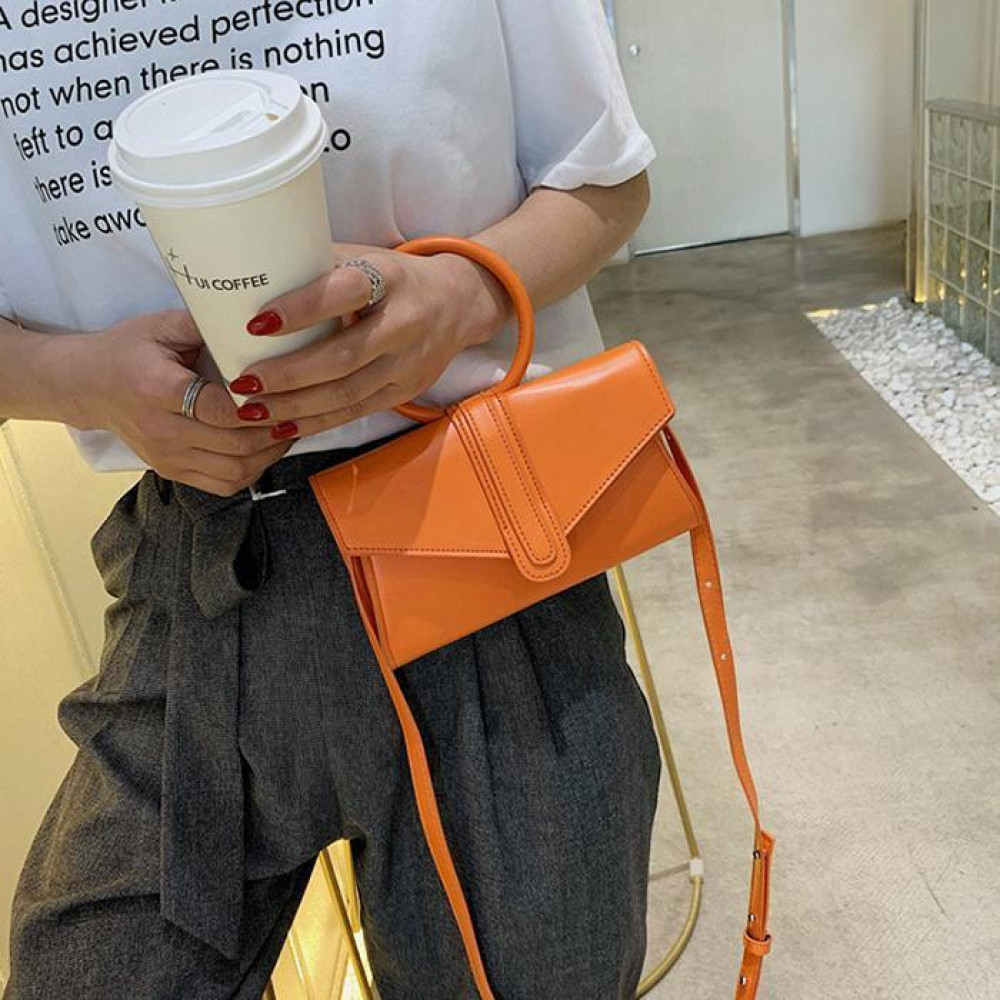 Fashion Simple Solid Messenger Handbag