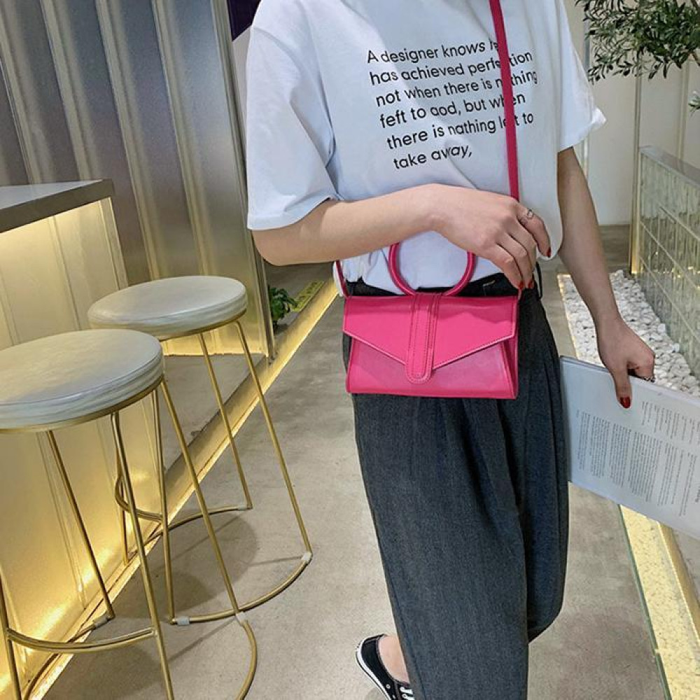 Fashion Simple Solid Messenger Handbag