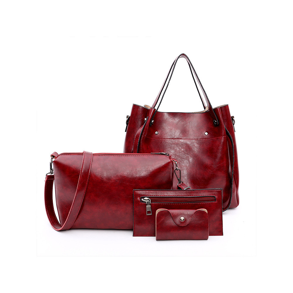 Fashion Solid Color Four Piece Bag