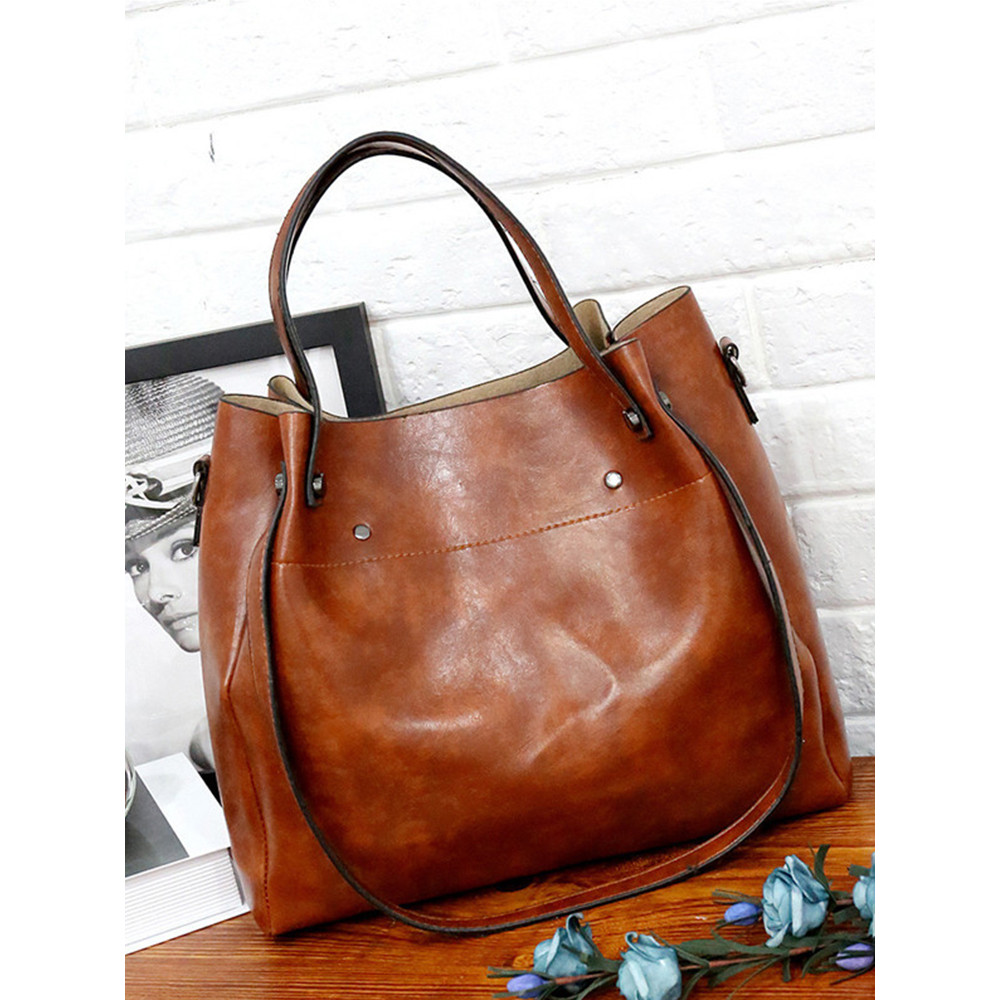 Fashion Solid Color Four Piece Bag