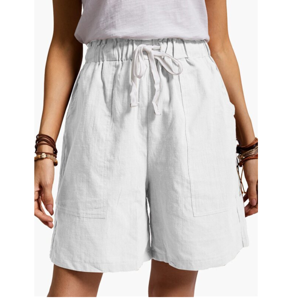 Casual Solid Patch Pocket Shorts