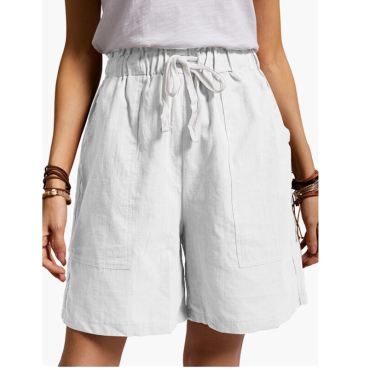 Casual Solid Patch Pocket Shorts