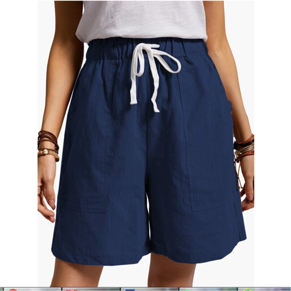 Casual Solid Patch Pocket Shorts