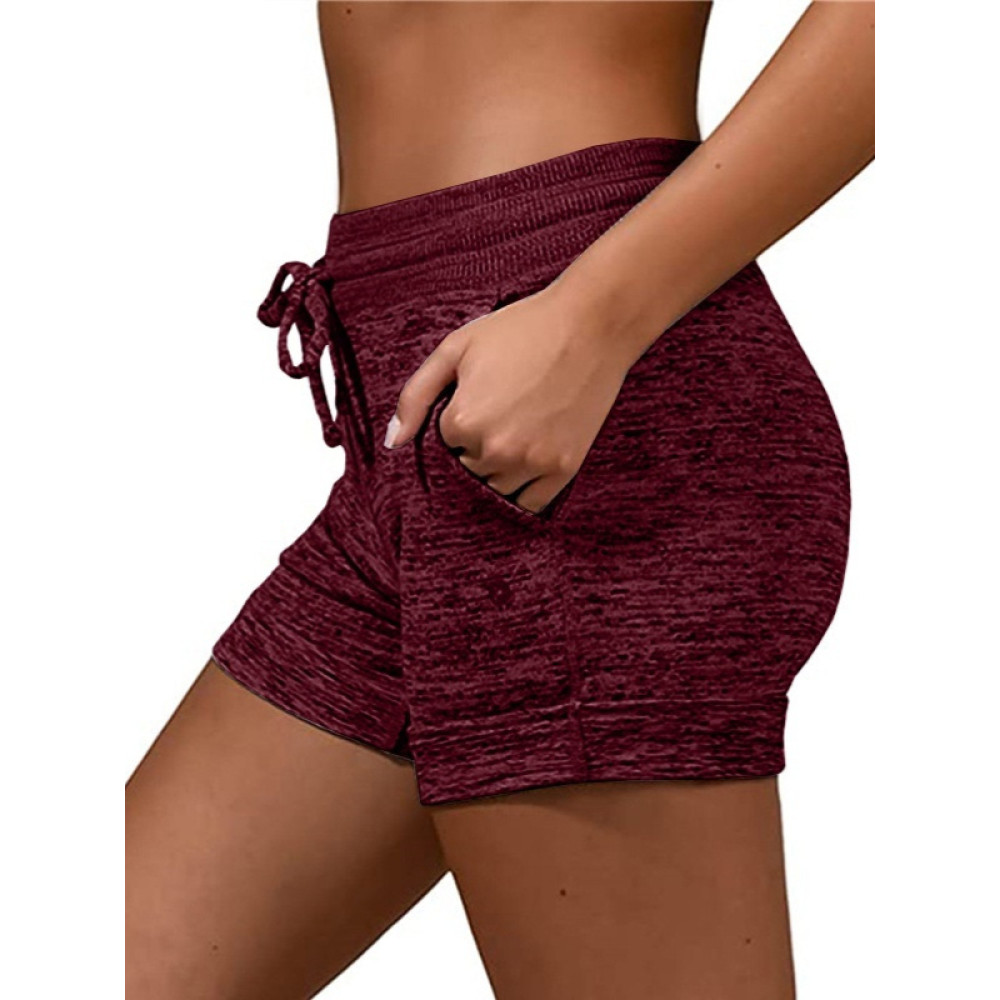 Drawstring Elastic Waist Casual Shorts