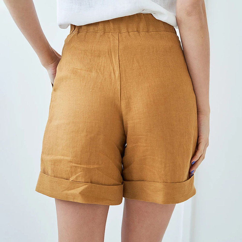 Loose Linen Blend Fly A Line Casual Shorts