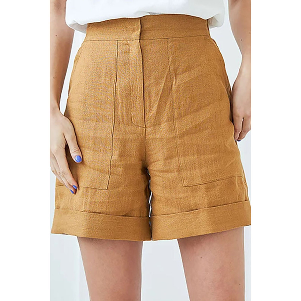 Loose Linen Blend Fly A Line Casual Shorts