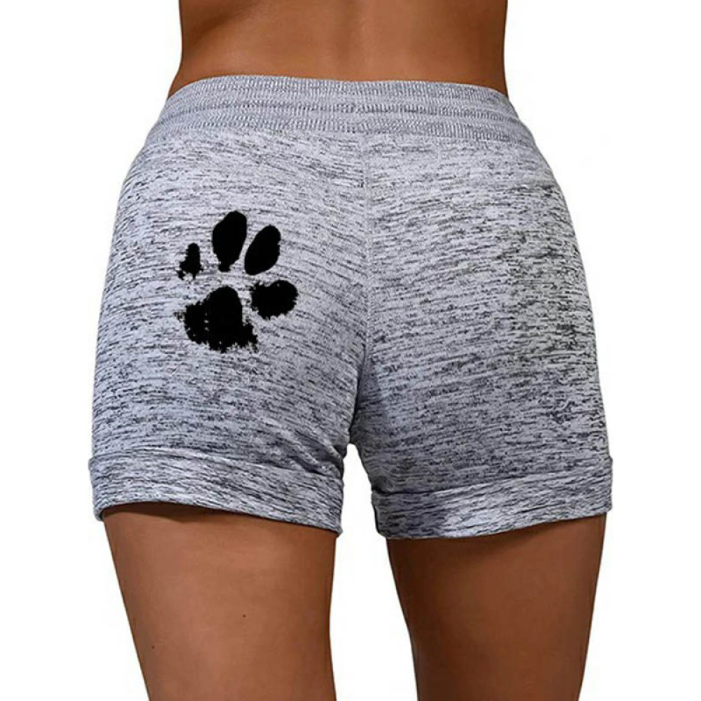 Paws Printed Elastic Wiast Shorts