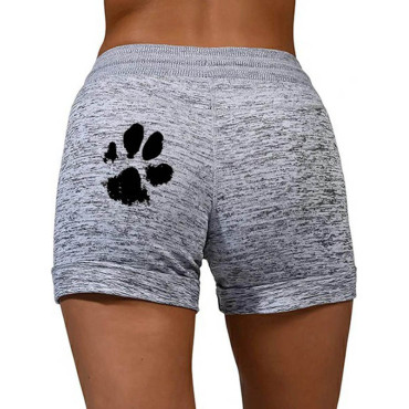 Paws Printed Elastic Wiast Shorts