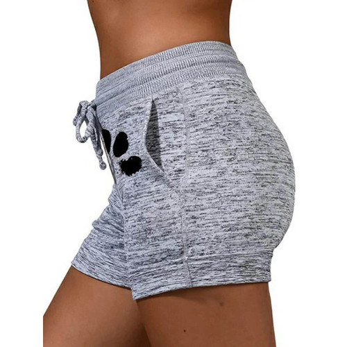 Paws Printed Elastic Wiast Shorts