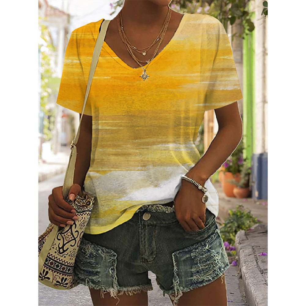 Abstract Fall Impressions Art V Neck T Shirt