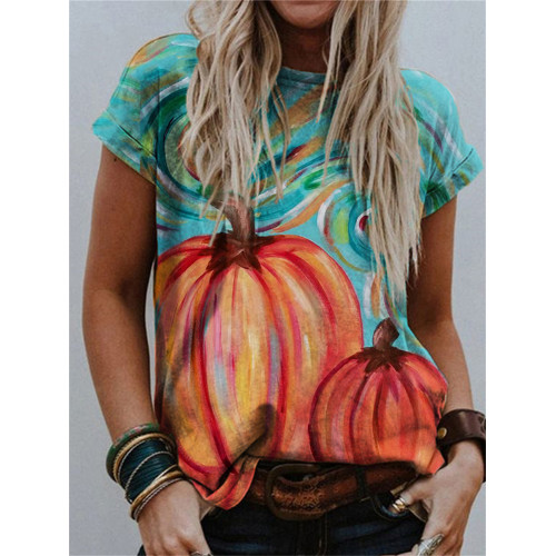 Big Pumpkins Oil Painting Comfy T Shirt