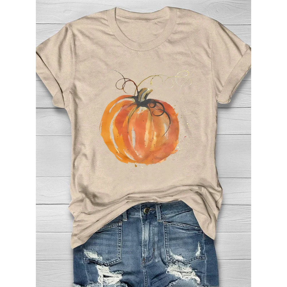Eagerlys Painted Pumpkin Short Sleeve T-shirt