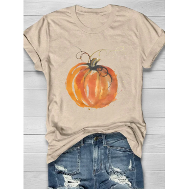 Eagerlys Painted Pumpkin Short Sleeve T-shirt