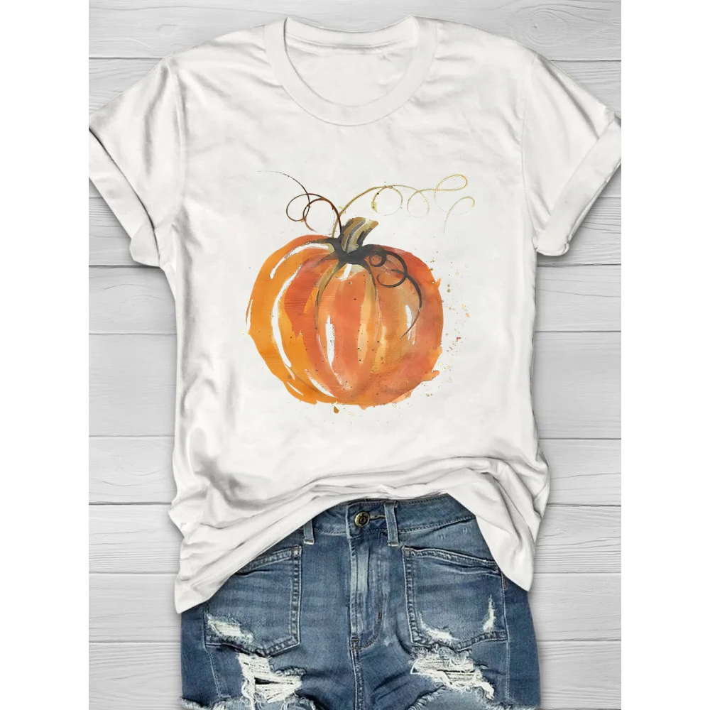 Eagerlys Painted Pumpkin Short Sleeve T-shirt
