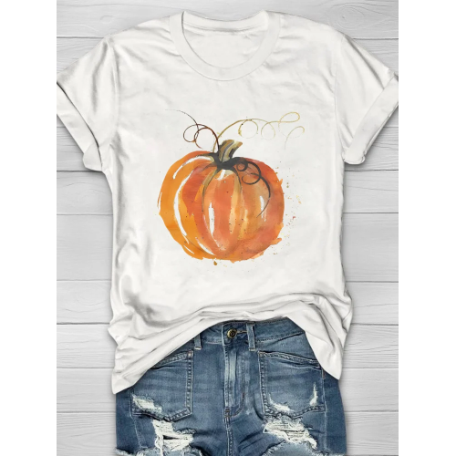 Eagerlys Painted Pumpkin Short Sleeve T-shirt