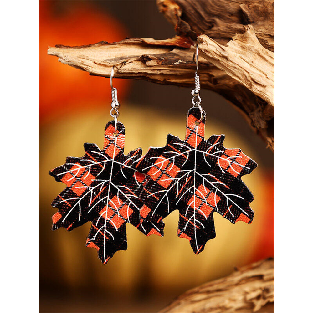 Fallen Leaves Inspired Leather Earrings