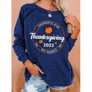 Family Happy Thanksgiving 2022 Print Sweatshirt