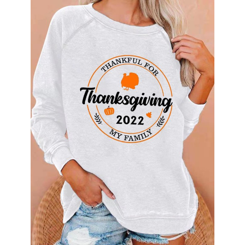 Family Happy Thanksgiving 2022 Print Sweatshirt