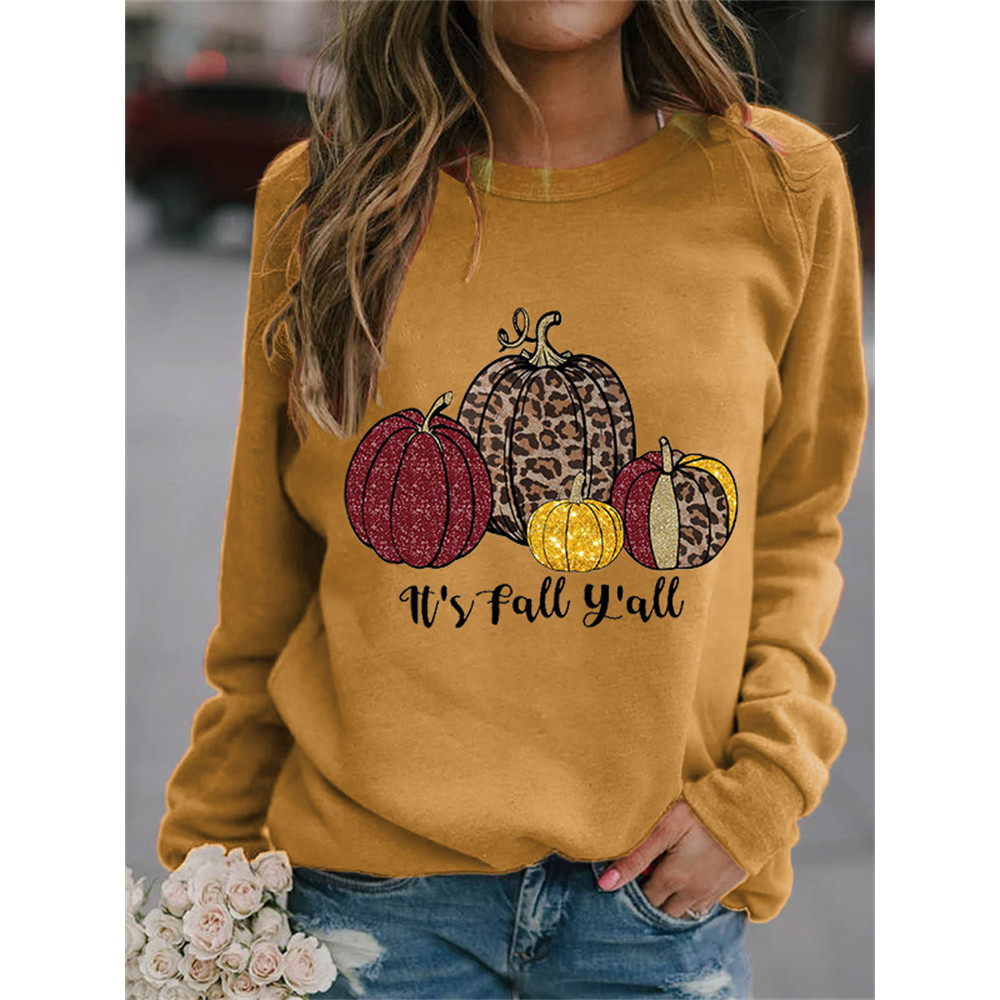 It's Fall Y'all Leopard Glitter Pumpkins Sweatshirt