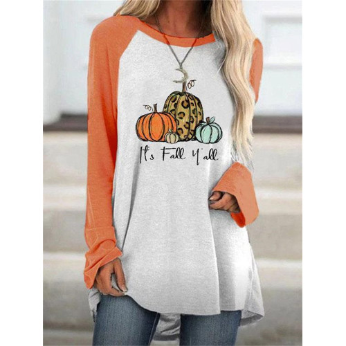 It's Fall Y'all Leopard Print A Line T Shirt