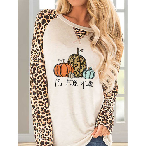 It's Fall Y'all Leopard Print Long Pullover
