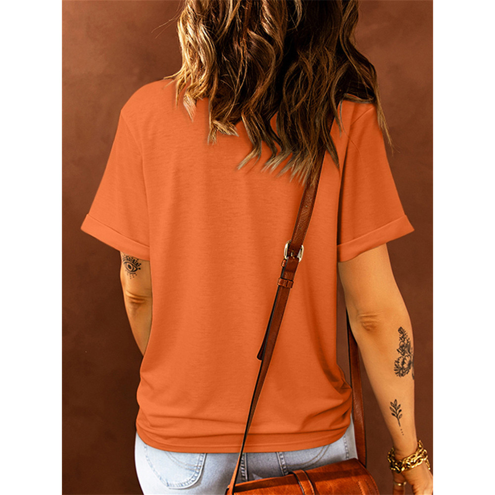 Orange Its Fall Yall Leopard Print Casual T Shirt
