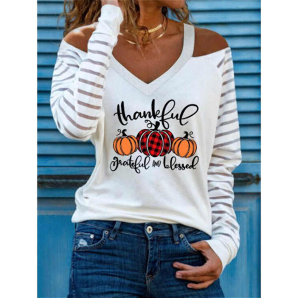 Plaid Pumpkins Thankful Grateful Blessed T Shirt