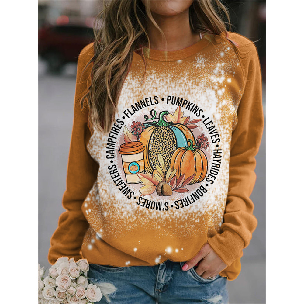 Pumpkin & Fall Elements Bleached Sweatshirt