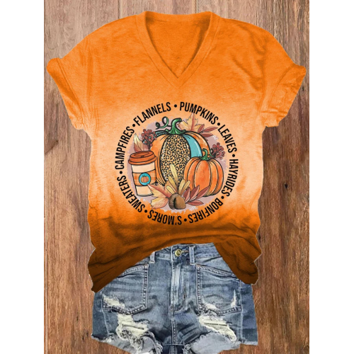 Women's Pumpkin Casual T-Shirt