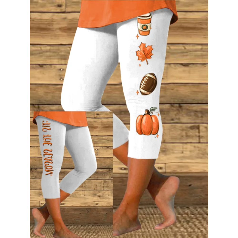 Women's Tis The Season Football Print Casual Leggings