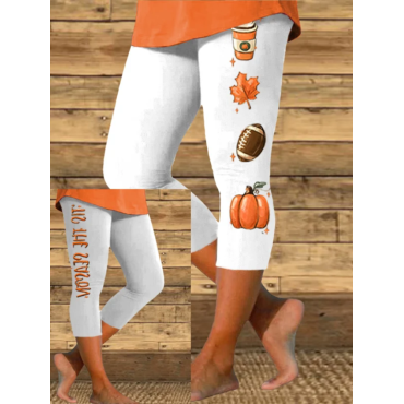 Women's Tis The Season Football Print Casual Leggings