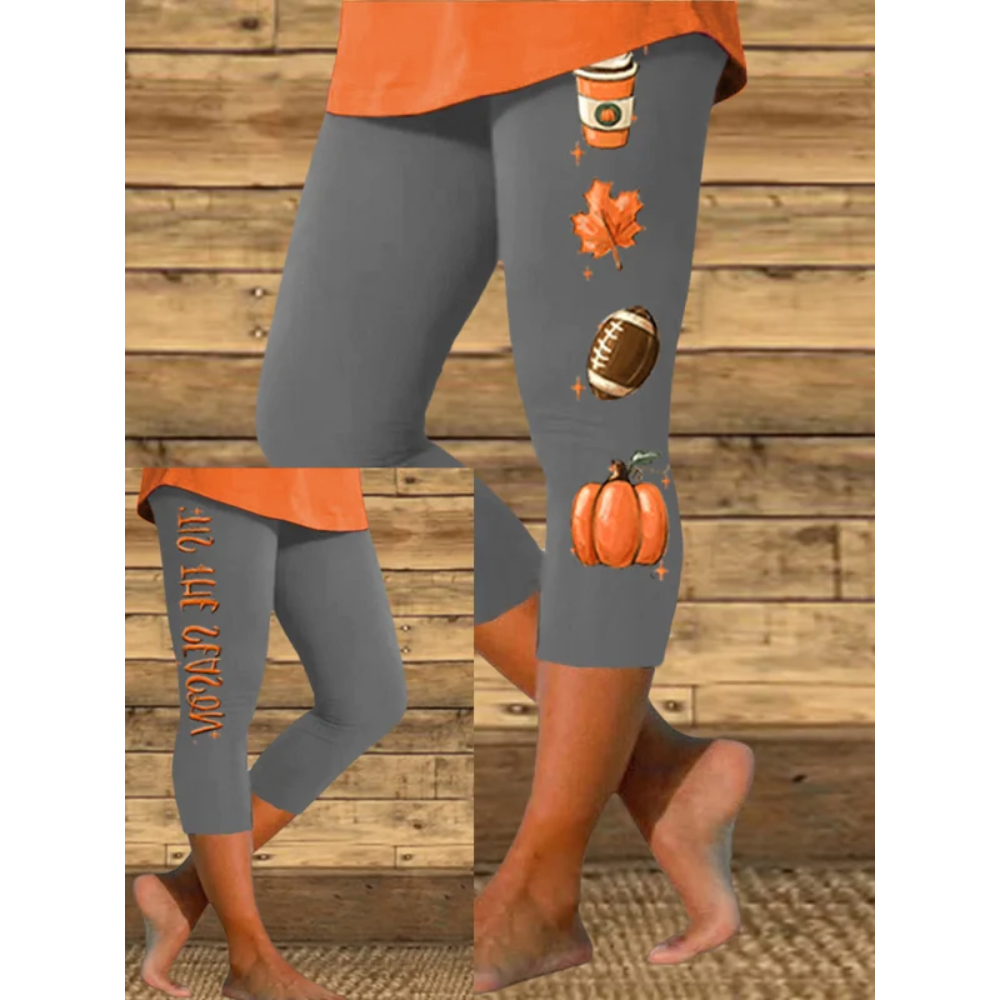 Women's Tis The Season Football Print Casual Leggings