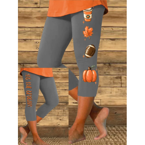 Women's Tis The Season Football Print Casual Leggings