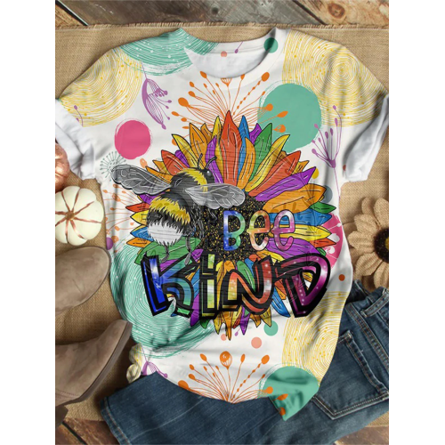 Bee Kind Sunflower Crew Neck T-Shirt