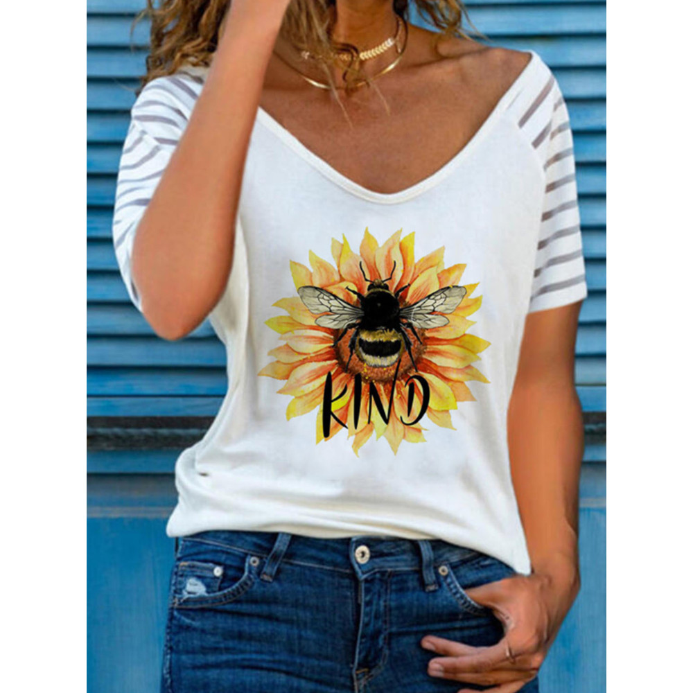 Bee Kind Sunflower Graphic T Shirt