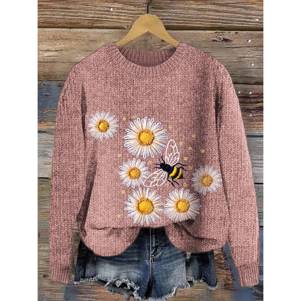 Bee & Daisy Crew Neck Knit Sweater
