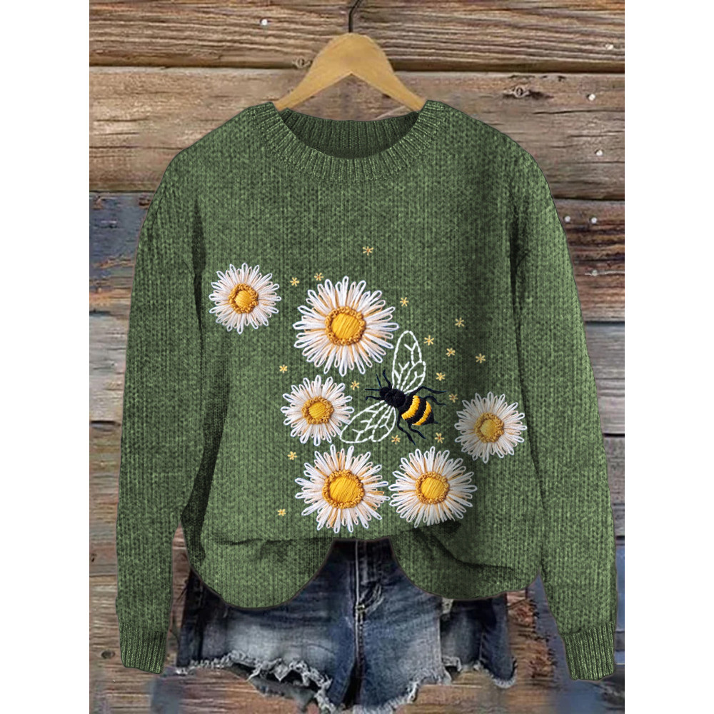 Bee & Daisy Crew Neck Knit Sweater