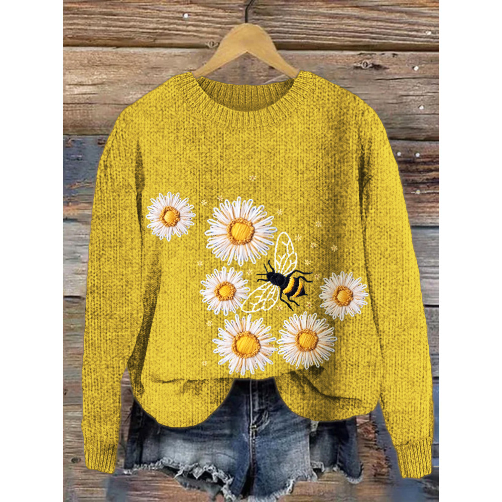 Bee & Daisy Crew Neck Knit Sweater