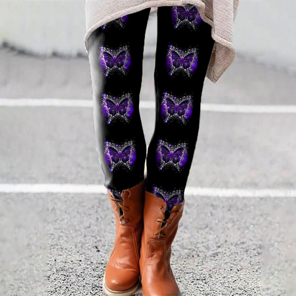 Casual Skinny Butterfly Print Leggings