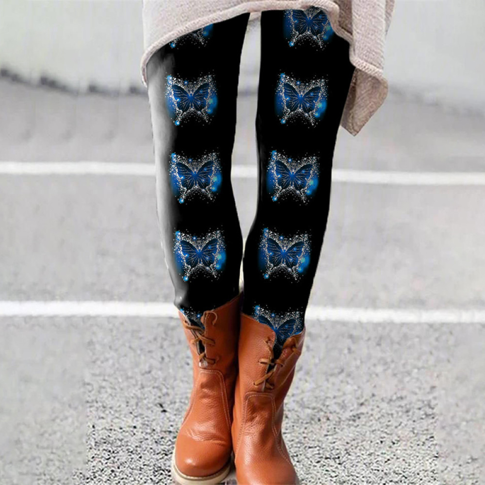 Casual Skinny Butterfly Print Leggings