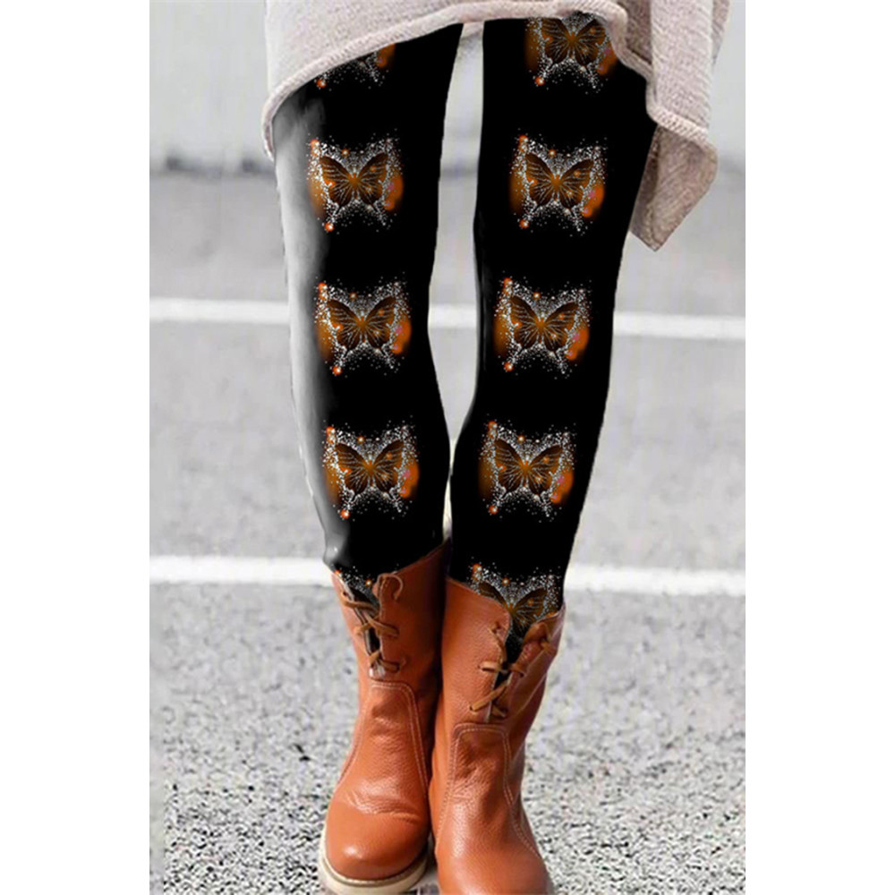 Casual Skinny Butterfly Print Leggings